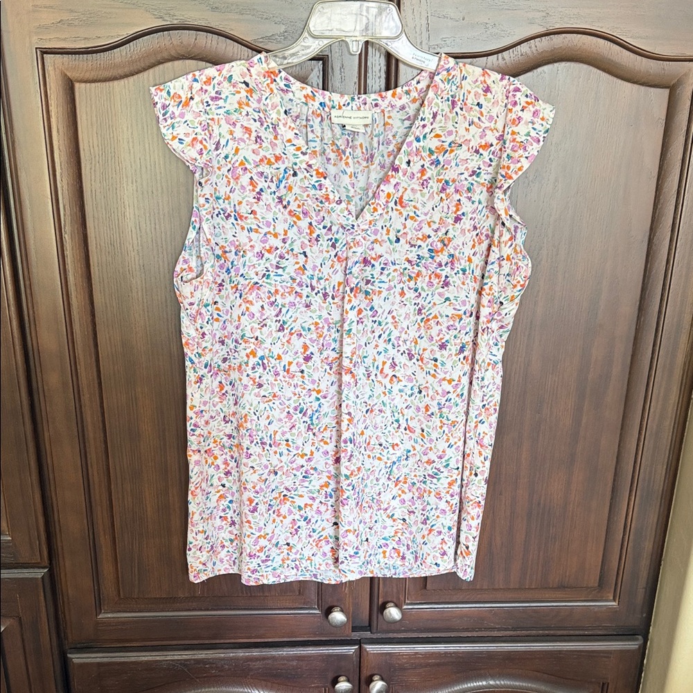 Adrienne Vittadini Colorful Cap Sleeve Blouse
